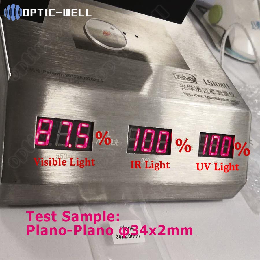 Uncoated sapphire watch glass transmission -D34x2